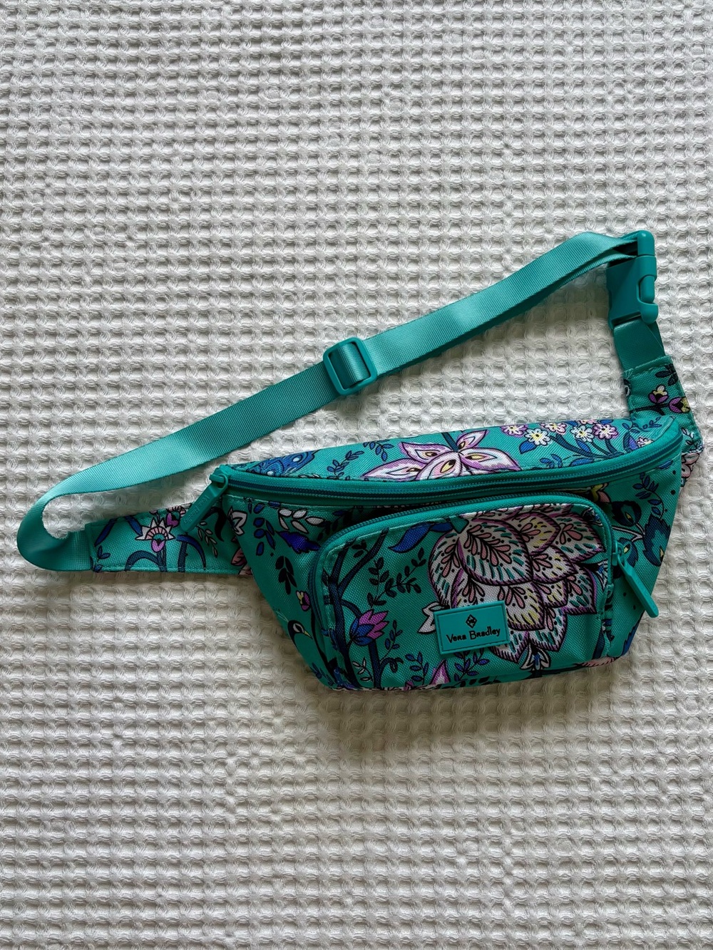 Vera Bradley Lighten Up ReActive Convertible Belt Bag Crossbody Peacock Garden